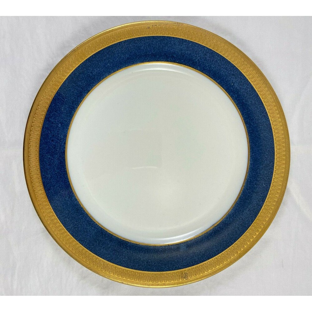 Aynsley Buckingham Dinner Plate Cobalt Blue w/ Gold Embossed Trim 10.25” England